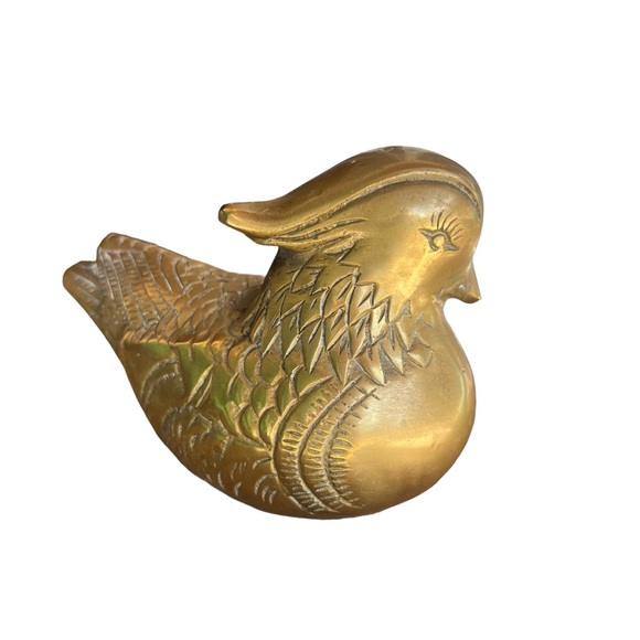Vintage Brass Mid Century Dove/Pheasant/ Bird Figure Paper Weight 5.5” - Picture 4 of 12